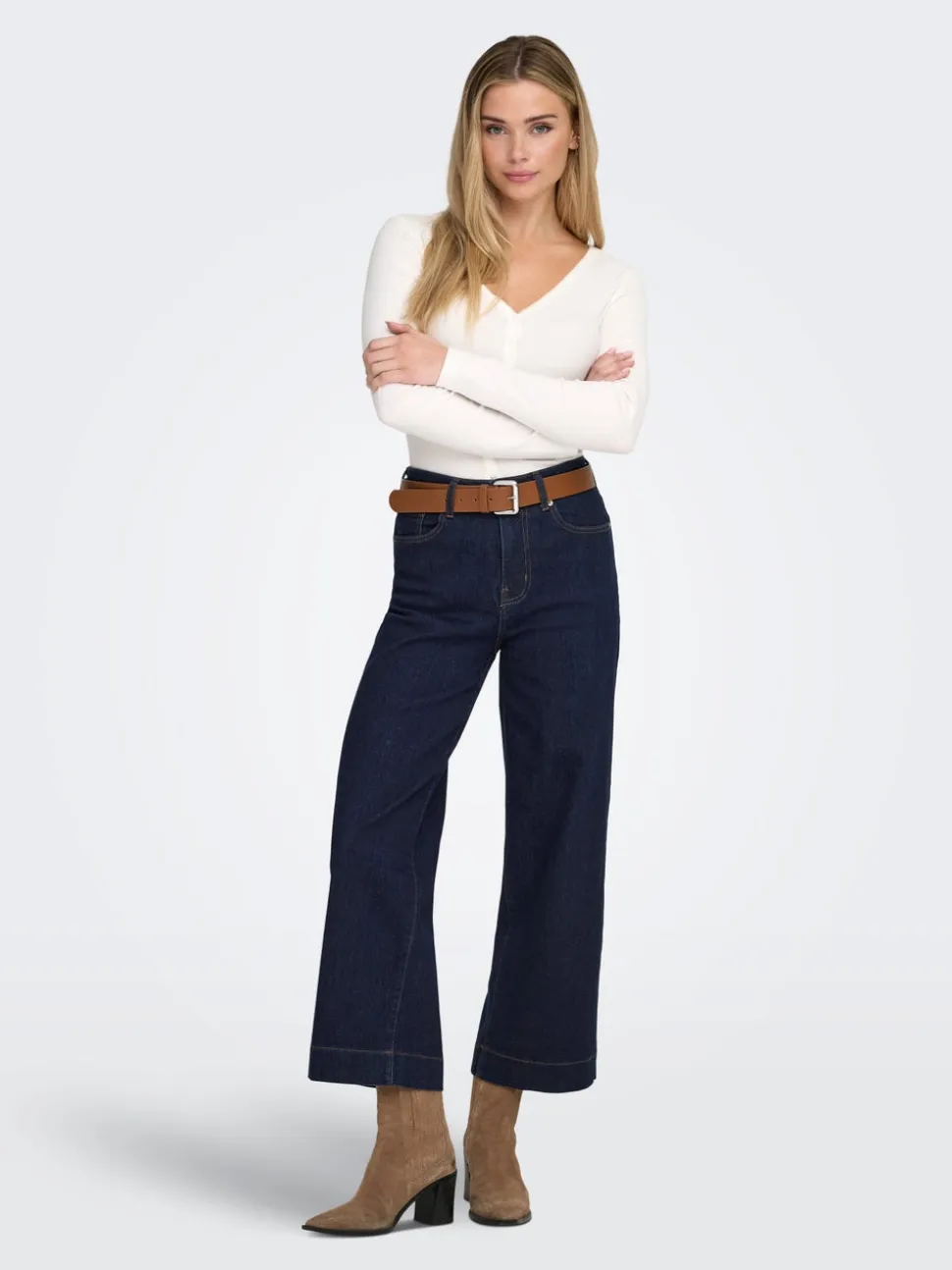 ONLREGINA Vita alta Cropped Fit Cropped Jeans