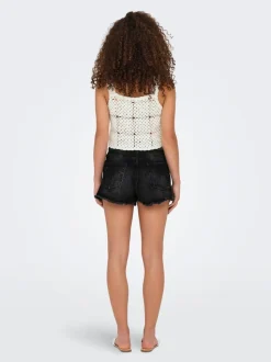 ONLROBYN Vita molto alta Straight Fit Bermuda in jeans