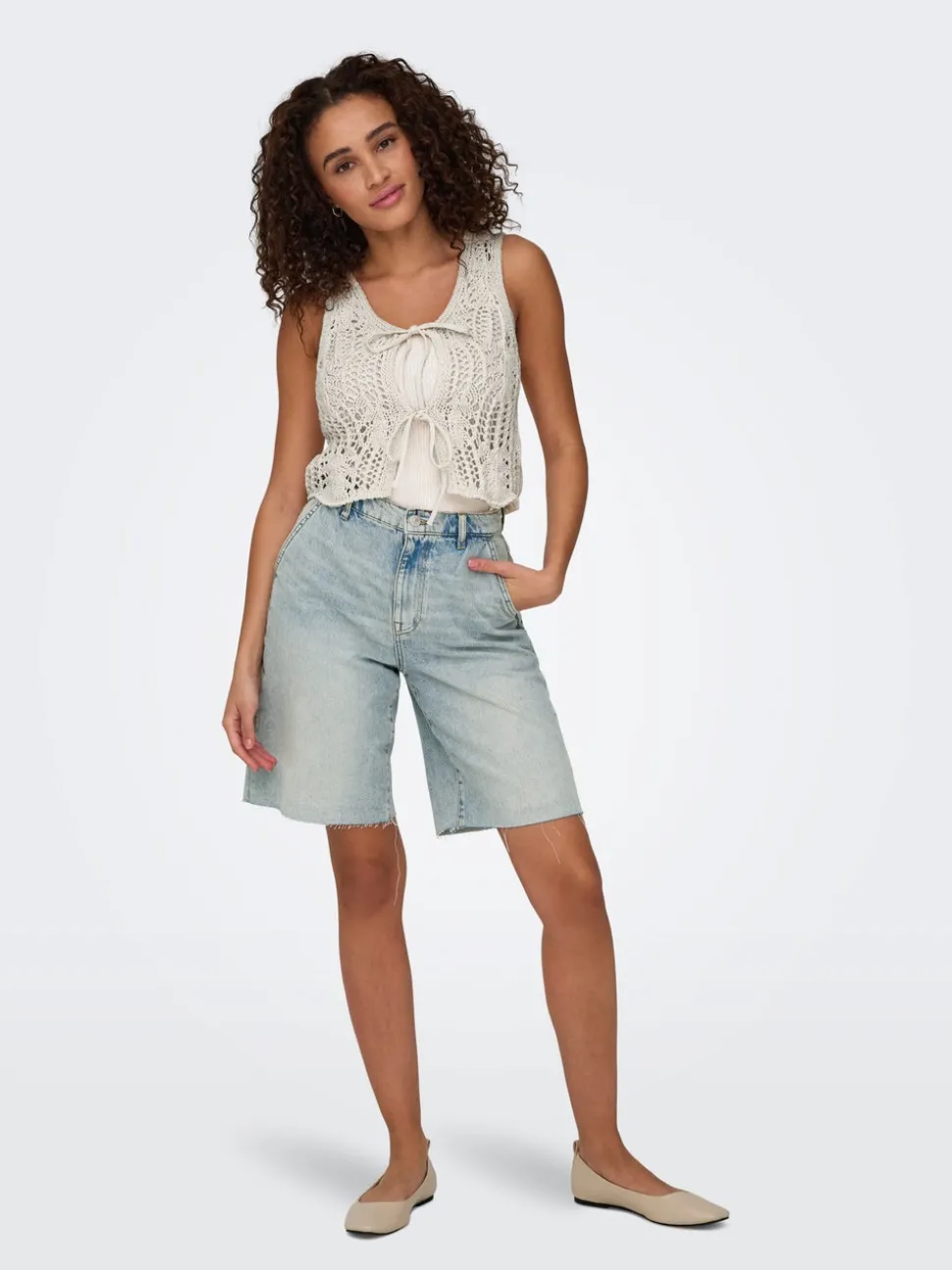 ONLRUTH Vita media Loose Fit Bermuda in jeans