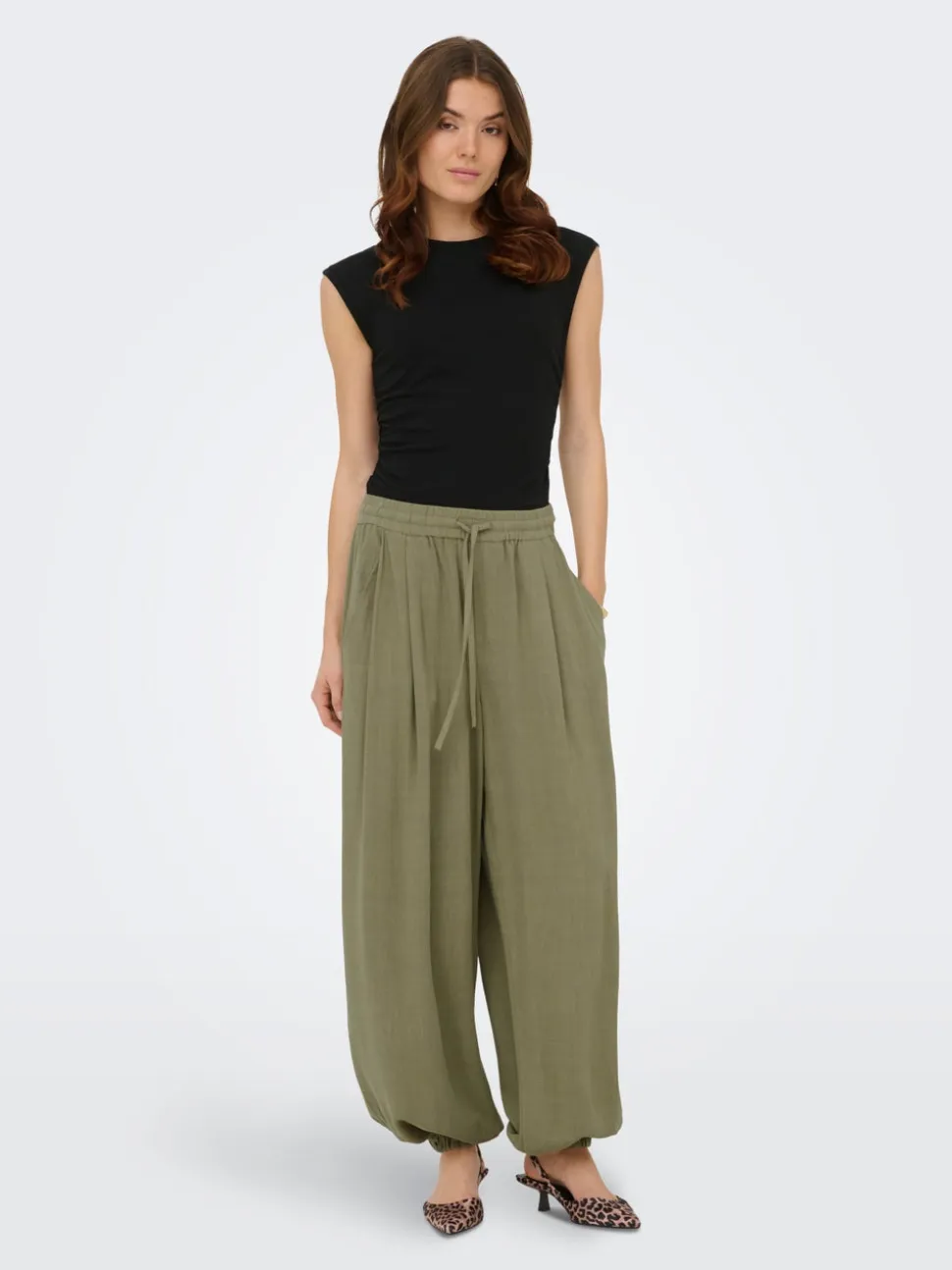 ONLSIESTA Wide Leg Fit Lino Pantaloni a gamba larga