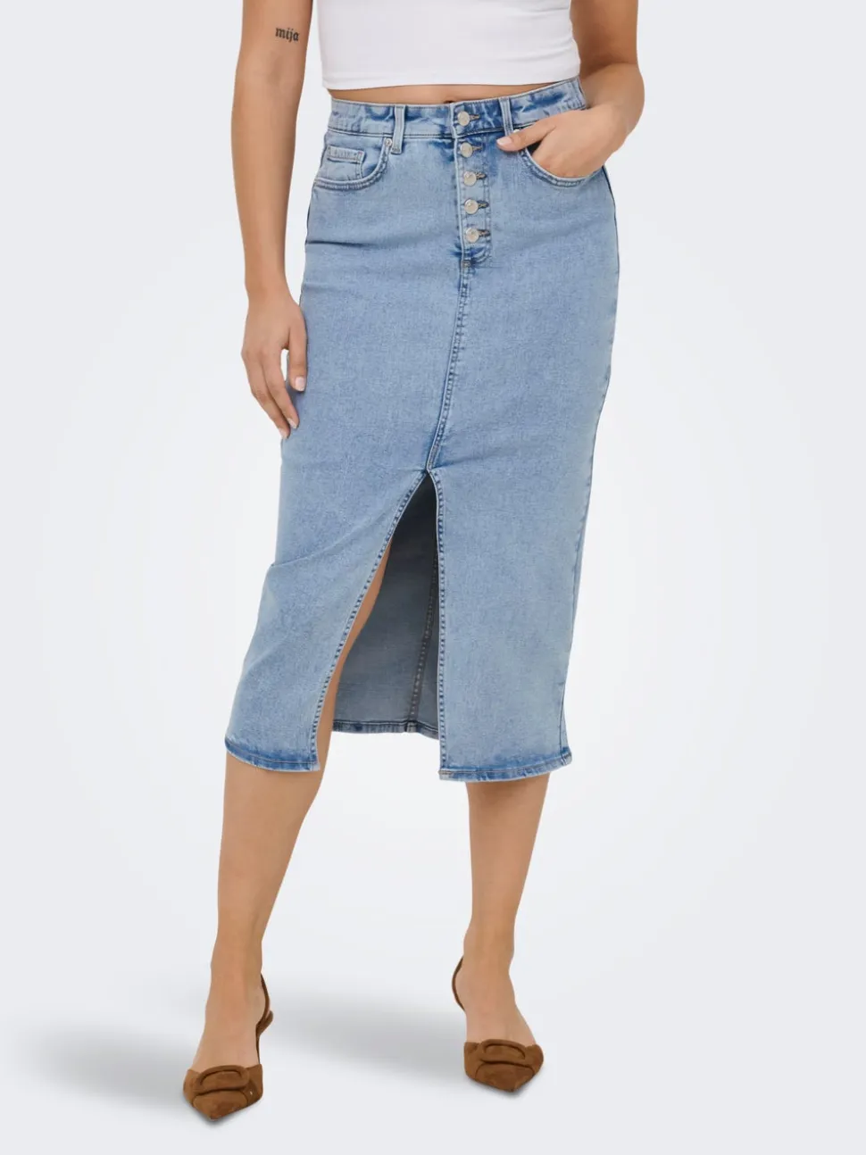 ONLSILJA Gonna in jeans Gonna midi
