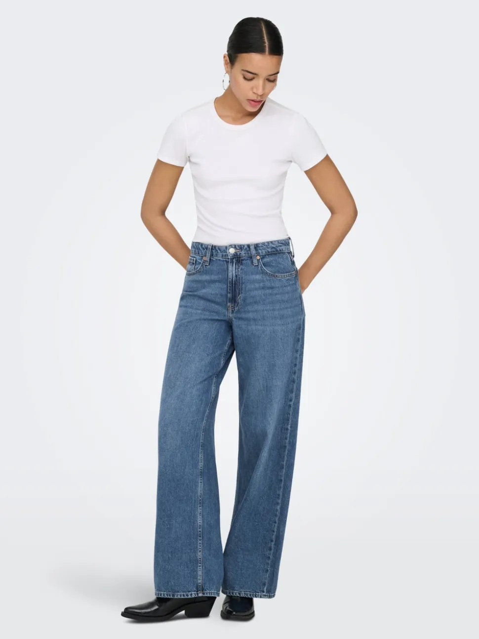 ONLSILKY Vita alta Wide Leg Fit Jeans