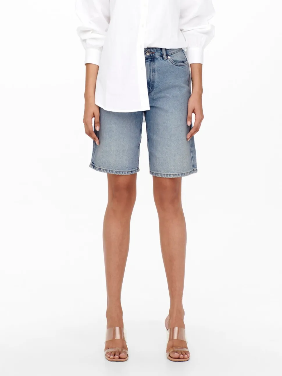 ONLSONNY Vita alta Regular Fit Bermuda in jeans