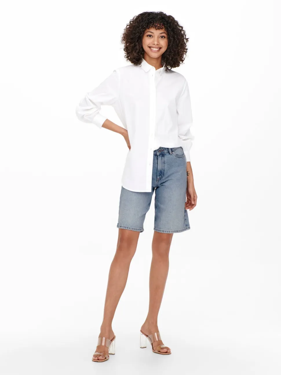 ONLSONNY Vita alta Regular Fit Bermuda in jeans