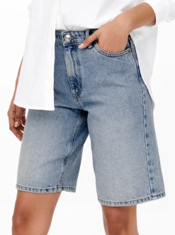 ONLSONNY Vita alta Regular Fit Bermuda in jeans