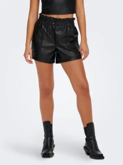 ONLSTEPHANIE Regular Fit Pantaloncini in finta pelle