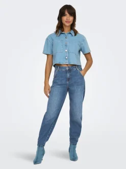 ONLTROY Vita alta Carrot Fit Lunghezza alla caviglia Jeans