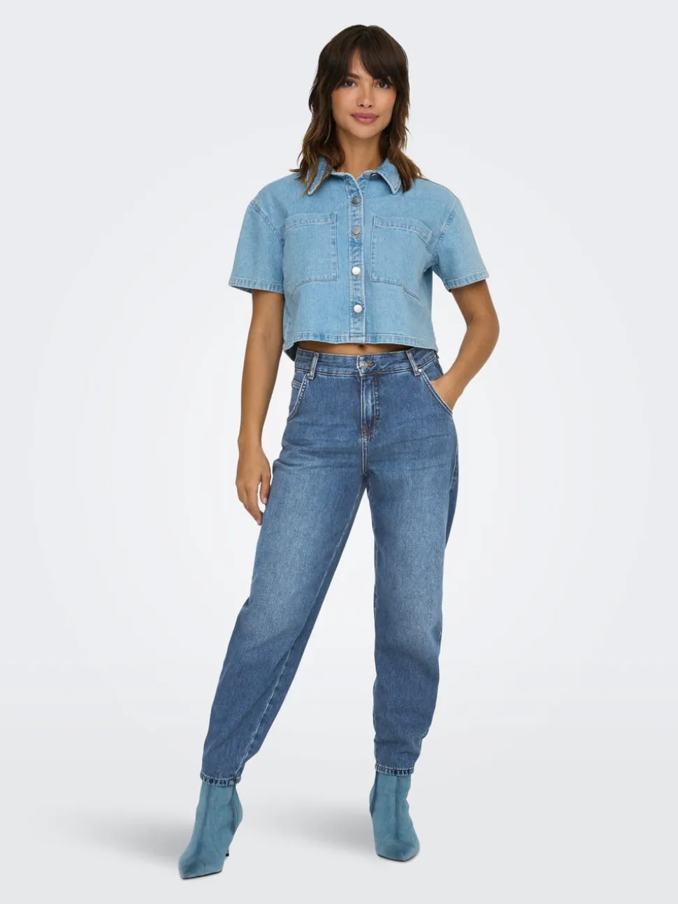 ONLTROY Vita alta Carrot Fit Lunghezza alla caviglia Jeans