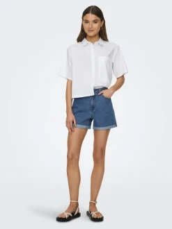 ONLVEGA Vita alta Regular Fit Bermuda in jeans