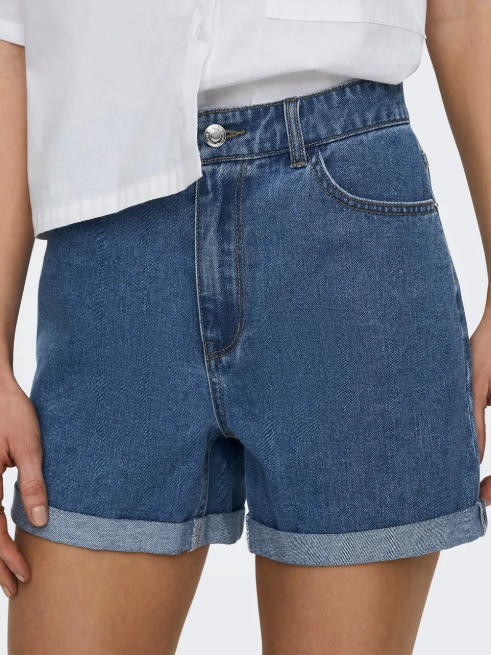 ONLVEGA Vita alta Regular Fit Bermuda in jeans