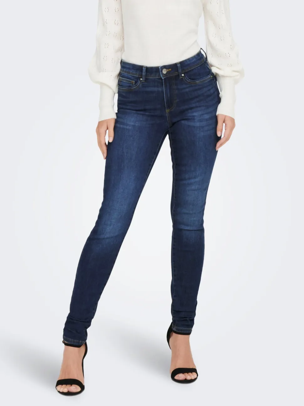 ONLWAUW Vita media Skinny Fit Jeans