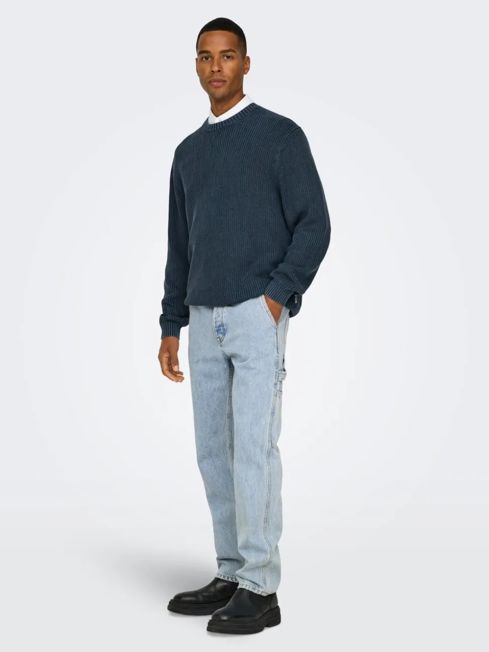 ONSEDGE Vita media Straight Fit Jeans