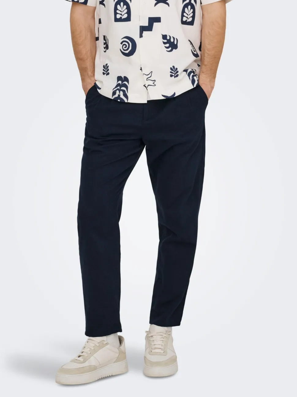 ONSLEO Tapered Fit - Cropped Lino Pantaloni chino