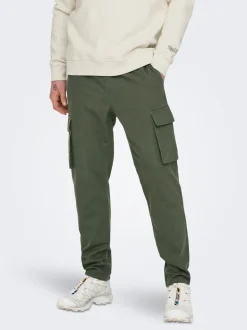 ONSLINUS Tapered Fit Lino Pantaloni cargo