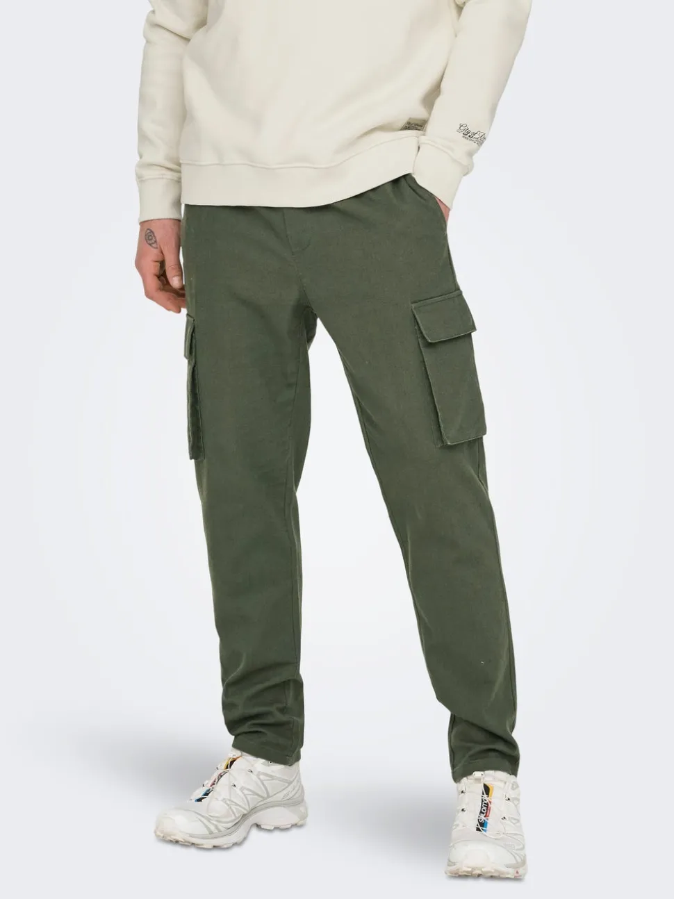 ONSLINUS Tapered Fit Lino Pantaloni cargo