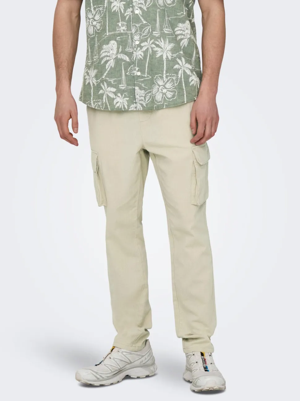 ONSLINUS Tapered Fit Lino Pantaloni cargo