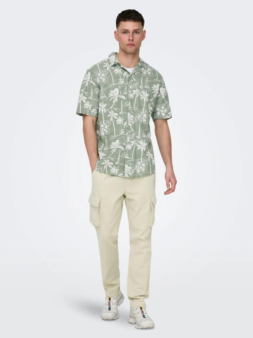 ONSLINUS Tapered Fit Lino Pantaloni cargo
